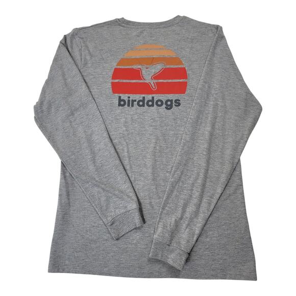 Birddogs Graphic T Shirt Gray Long Sleeve Crew Neck Logo Pocket Men's Size Large - Picture 2 of 7